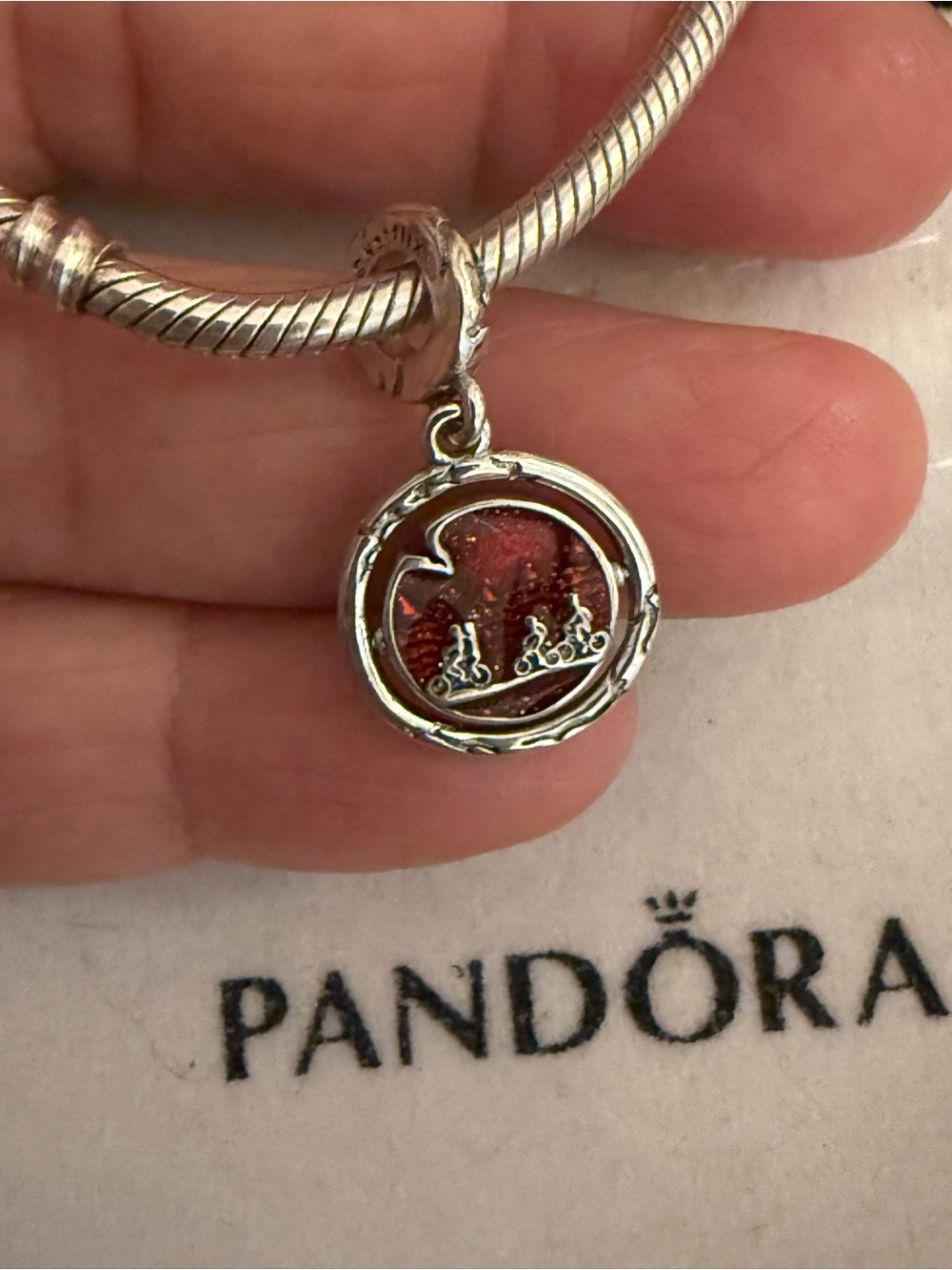 Pandora Red Enamel  Dangle Charm